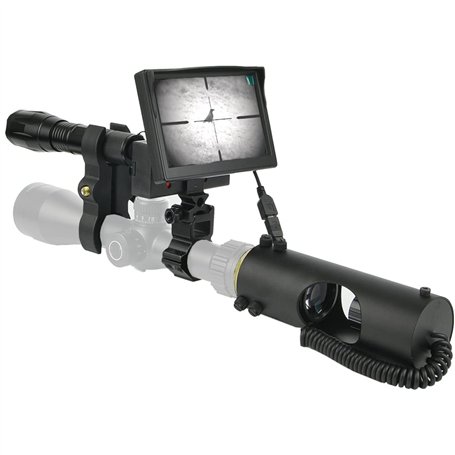 JASHKE Monoculaire Vision Nocturne Infrarouge Chasse Lunettes IR 850nm avec caméra HD et écran Portable de 5 Pouces pour Lunette
