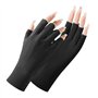 Gants de protection UV en soie glacée pour femme - Mitaines pour écran tactile - Gants de randonnée et de cyclisme (noir)