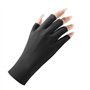 Gants de protection UV en soie glacée pour femme - Mitaines pour écran tactile - Gants de randonnée et de cyclisme (noir)