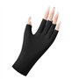 Gants de protection UV en soie glacée pour femme - Mitaines pour écran tactile - Gants de randonnée et de cyclisme (noir)