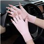 Gants de protection UV en soie glacée pour femme - Mitaines pour écran tactile - Gants de randonnée et de cyclisme (noir)
