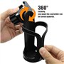 AOBETAK Porte-bouteille de vélo - 360 degrés de rotation - Noir - Compatible avec vélos, VTT, landaus et fauteuils roulants