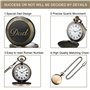 SRXWO Montre de Poche pour Homme, Montre de Poche à Quartz avec chaîne pour Hommes, Pendentif Montre de Poche avec Chiffres Roma
