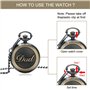 SRXWO Montre de Poche pour Homme, Montre de Poche à Quartz avec chaîne pour Hommes, Pendentif Montre de Poche avec Chiffres Roma