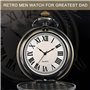 SRXWO Montre de Poche pour Homme, Montre de Poche à Quartz avec chaîne pour Hommes, Pendentif Montre de Poche avec Chiffres Roma