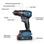 Perceuse Visseuse Sans Fil moteur sans balais, Visseuse Devisseuse Sans Fil 21V avec 2 Batteries 2.0Ah, Visseuse 20+3 Réglages d