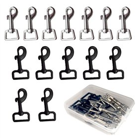 ZDYFC Mousqueton Pivotant 14 pièces Crochets avec Emerillon en Alliage de Zinc pivotant à 360 ° Mousqueton à boulon pour laisse