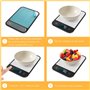 QL Balance de Cuisine Numérique,Balance Électronique en Acier Inoxydable 10KG,Suspension,Affichage LCD de Grande Taille,7 Unités