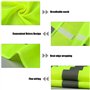 Xmart 5 Pièce Gilet Jaune Gilet Réfléchissant Pour Voiture Haute Visibilité à 360 ° Réutilisable de Sécurité Jaune Lavable Pour 