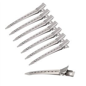 24 Pièces Pince Cheveux Pinces à Cheveux Pinces Crocodiles Cheveux Métal Alligator Barrette Boucles d'Alligator Curl Clips de Se