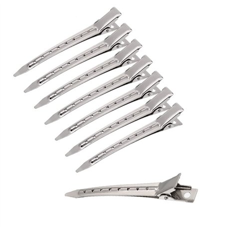 24 Pièces Pince Cheveux Pinces à Cheveux Pinces Crocodiles Cheveux Métal Alligator Barrette Boucles d'Alligator Curl Clips de Se