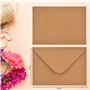 Lot de 100 enveloppes vintage en papier kraft - Format C6 (16 x 11 cm) - Avec fermeture humide - Rabat pointu sans fenêtre - Pou