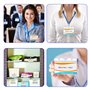 Porte Badges, Comius Sharp Lot de 50 Cartes de Supports Horizontal Badge en Plastique Transparent en étanche Protection de Vos B