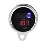 DEWIN Tachymètre, Calibre Tachymétrique 2 en 1 LED Moto Voltmètre Numérique Tachymètre Gauge Odomètre Métal Tachymètre