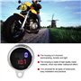 DEWIN Tachymètre, Calibre Tachymétrique 2 en 1 LED Moto Voltmètre Numérique Tachymètre Gauge Odomètre Métal Tachymètre