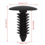 Hlyjoon 100pcs clips de rivet en nylon noir, rivets attache de porte/garde-boue/pare-chocs de voiture vis de trou de 7,5 mm pous