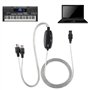 Lazmin Câble MIDI, Convertisseur de câble MIDI vers USB Cordon Adaptateur d'interface MIDI Clavier Clavier Ligne d'édition de Mu