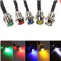 4pcs Voyant LED en Métal, 12V 8mm LED Indicateur Panneau Pilote Témoin d'avertissement LED Voyant Lumineux Voyant de tableau de 