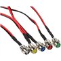 4pcs Voyant LED en Métal, 12V 8mm LED Indicateur Panneau Pilote Témoin d'avertissement LED Voyant Lumineux Voyant de tableau de 