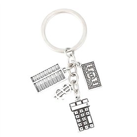 NUOBESTY Accessoires Filles Porte Clé Bonne Chance Porte-clés abaque Calculatrice Forme de Porte-clés pour Femme Homme Anneau Po