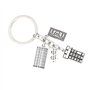 NUOBESTY Accessoires Filles Porte Clé Bonne Chance Porte-clés abaque Calculatrice Forme de Porte-clés pour Femme Homme Anneau Po