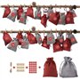 Ysoom Calendrier de l'Avent à remplir 24 sachets de Jute à Suspendre pour Noël DIY Sacs Cadeaux de Noël Décoration de Noël 24 pi