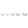 50 Pcs Écrou papillon Écrou à oreilles en acier inoxydable Écrou en lingot Écrou Serrer à la main M3 M4 M5 M6 M8 Kit de fixation