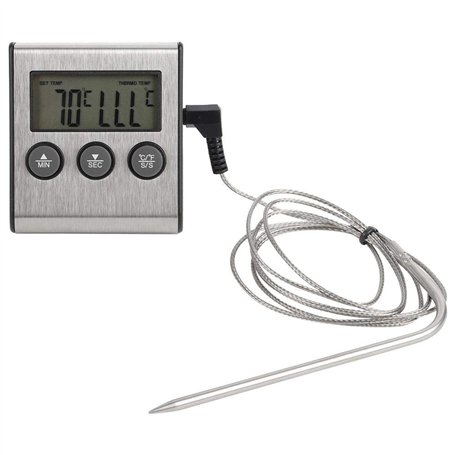 Numérique Grill BBQ Thermomètre Minuteur La Cuisson des Aliments Sonde à Viande Temparature Testeur
