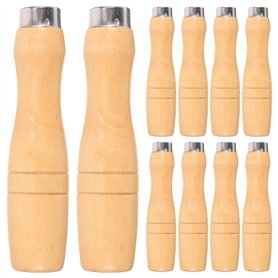 DOITOOL 10pcs manche en bois pour lime avec trou intérieur de 4.8mm meilleur contrôle et prise en main confortable