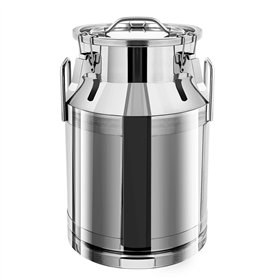 Bidon à lait en acier inoxydable de 30 l - Pot à lait robuste - Seau à vin - Seau à vin - Conteneur de stockage avec couvercle h