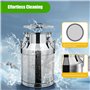 Bidon à lait en acier inoxydable de 30 l - Pot à lait robuste - Seau à vin - Seau à vin - Conteneur de stockage avec couvercle h