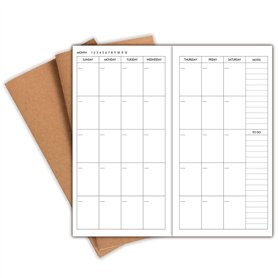 Lot de 3 inserts de carnet de voyage pour carnet de voyage de taille standard
