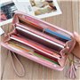 Yixuan Portefeuille Femme Longue PU Cuir Porte Monnaie Porte-chéquiers Grand Porte-Cartes Grande Capacite Portefeuille avec Glan