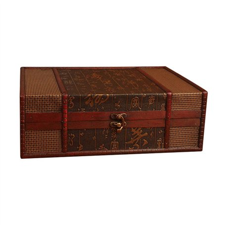 Cabilock Boîte À Documents En Bois De Style Vintage Boîte De Rangement Pour Livres Décoration Organisateur De Bijoux Bureau