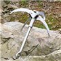keenso Grappin à Crochet, Crochet d'escalade en Acier Inoxydable Pliant 4 Griffe Outil de Survie Équipement Mousqueton Outil Cro