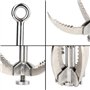 Oulian Grappin Crochet Griffe, 400kg Multifonctionnel Pliable Grappin Gravity Crochet avec Corde de 20m, 4 Griffe en Acier Inoxy