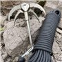 Oulian Grappin Crochet Griffe, 400kg Multifonctionnel Pliable Grappin Gravity Crochet avec Corde de 20m, 4 Griffe en Acier Inoxy