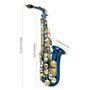 Btuty Saxophone alto en laiton gravé en mi bémol avec coquillage d'ormeau, boutons instrument à vent avec étui, gants, chiffon d