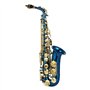 Btuty Saxophone alto en laiton gravé en mi bémol avec coquillage d'ormeau, boutons instrument à vent avec étui, gants, chiffon d