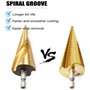 Aohoo 4 pièces Foret Fraise Meche Etage,HSS Inox Metal [ Ø 5-35mm, 4-32mm, 4-20mm, 4-12mm | Acier Haute Vitesse Enduit pour Tita