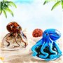 EUSTUMA Figurine Pieuvre en Verre soufflé à la Main, Ornement Animal Marin pour Aquarium, Collection d'animaux Marins pour Cadea