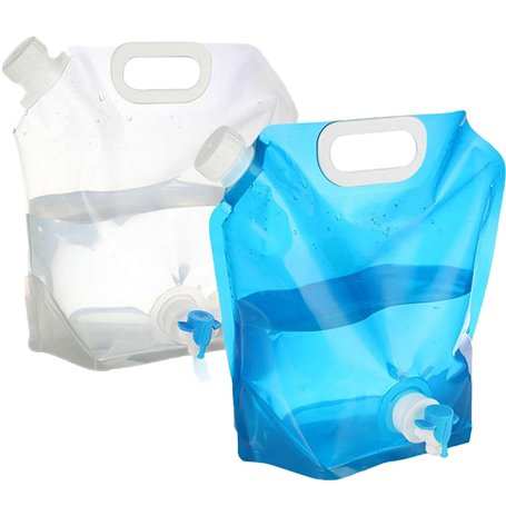 2 pièce Réservoir d'eau Pliable avec Robinet et Couvercle