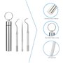 ABMRO Kit de Cure-dents Portable en Acier Inoxydable - 3 Cure-dents Réutilisables Étanches, Grattoir à Dents Propres Avec Boîte 