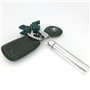 ABMRO Kit de Cure-dents Portable en Acier Inoxydable - 3 Cure-dents Réutilisables Étanches, Grattoir à Dents Propres Avec Boîte 