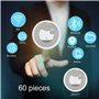 60 Pièces NFC Tag NFC Puce NFC Sticker Autocollant D'Étiquette NFC de 504 Octets Ntag 215 Programmable 25mm pour Tous Les Téléph