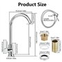 Robinet Cuisine Mitigeur Cuisine robinetterie Evier Argenté Col de Cygne Mitigeur Monocommande Acier Inoxydable Froid Chaud Disp