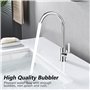 Robinet Cuisine Mitigeur Cuisine robinetterie Evier Argenté Col de Cygne Mitigeur Monocommande Acier Inoxydable Froid Chaud Disp