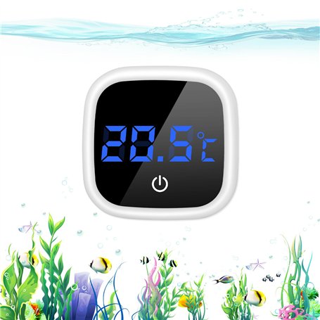 Thermomètre Aquarium Thermometre Aquarium Eau Douce Mini Thermomètre D'Aquarium Eau de Mer LED Capteur de Température Haute Préc