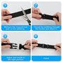 25mm x 5m Courroie en Nylon Noir de Sangle,Nylon Sangle Lourde en Noir avec 10PCS Boucles Fermeture à Clip en Plastique et 10 Pi