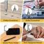 LDERFIV Stylo Multifonction 12 en 1 - Cadeau Homme pour Fête des Pères, Anniversaire - Gadget Insolite Utile pour Papa
